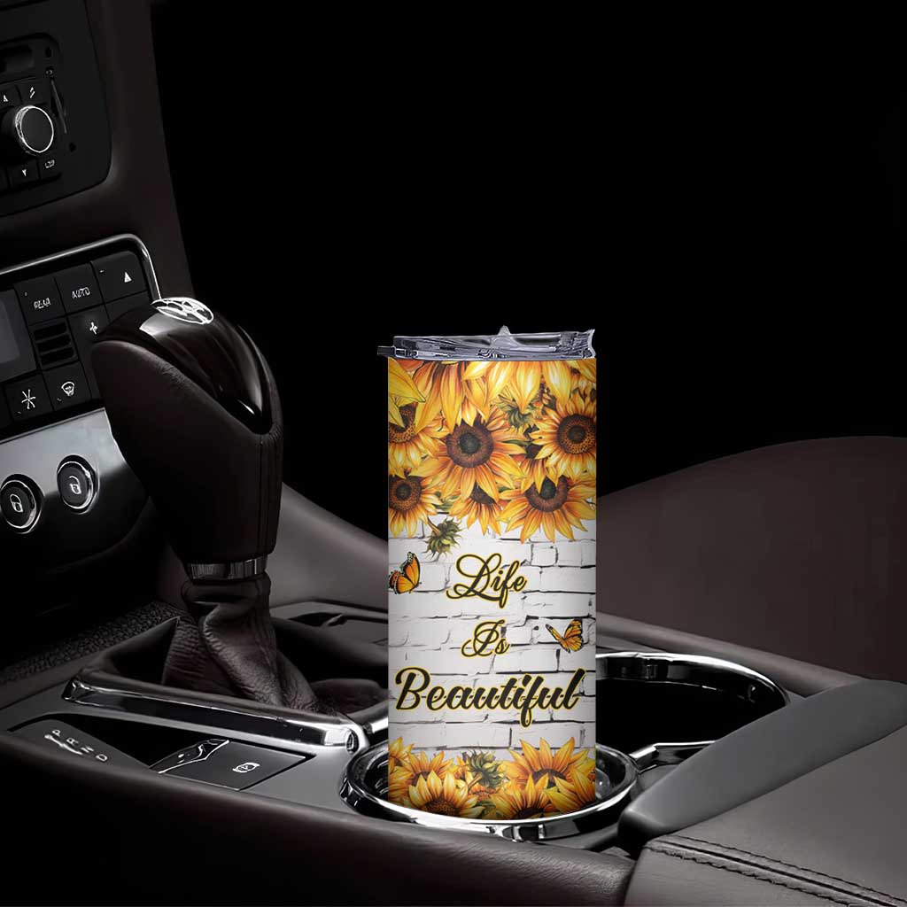 Life Is Beautiful Lovely Elephant Skinny Tumbler Personalized TS04 Print Your Wear