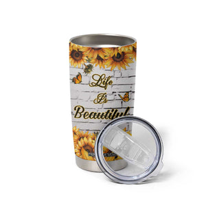 Life Is Beautiful Lovely Elephant Tumbler Cup Personalized TS04 Print Your Wear