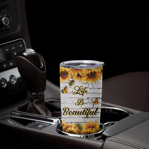 Life Is Beautiful Lovely Elephant Tumbler Cup Personalized TS04 Print Your Wear