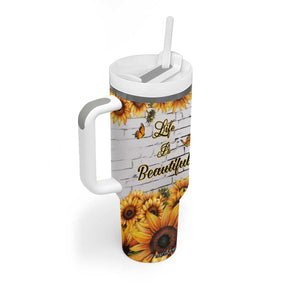Life Is Beautiful Lovely Elephant Tumbler With Handle Personalized TS04 Print Your Wear