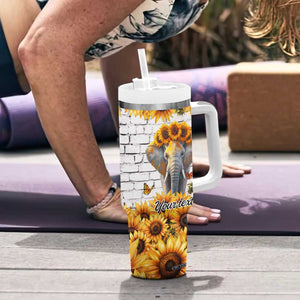 Life Is Beautiful Lovely Elephant Tumbler With Handle Personalized TS04 Print Your Wear