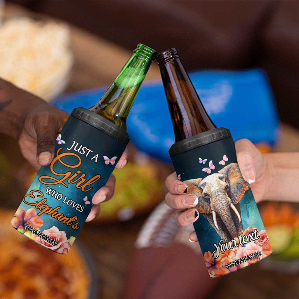 Just A Girl Who Loves Elephants 4 in 1 Can Cooler Tumbler Personalized TS04 Print Your Wear