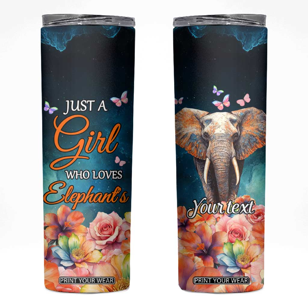 Just A Girl Who Loves Elephants Skinny Tumbler Personalized TS04 Multicolor Print Your Wear