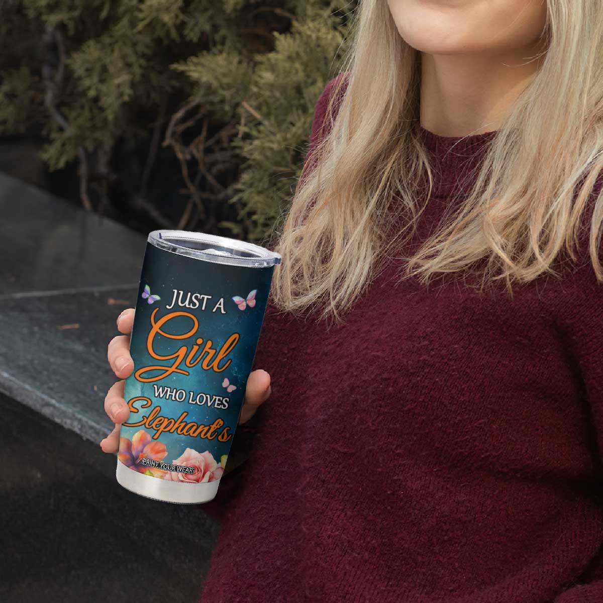 Just A Girl Who Loves Elephants Tumbler Cup Personalized TS04 Print Your Wear