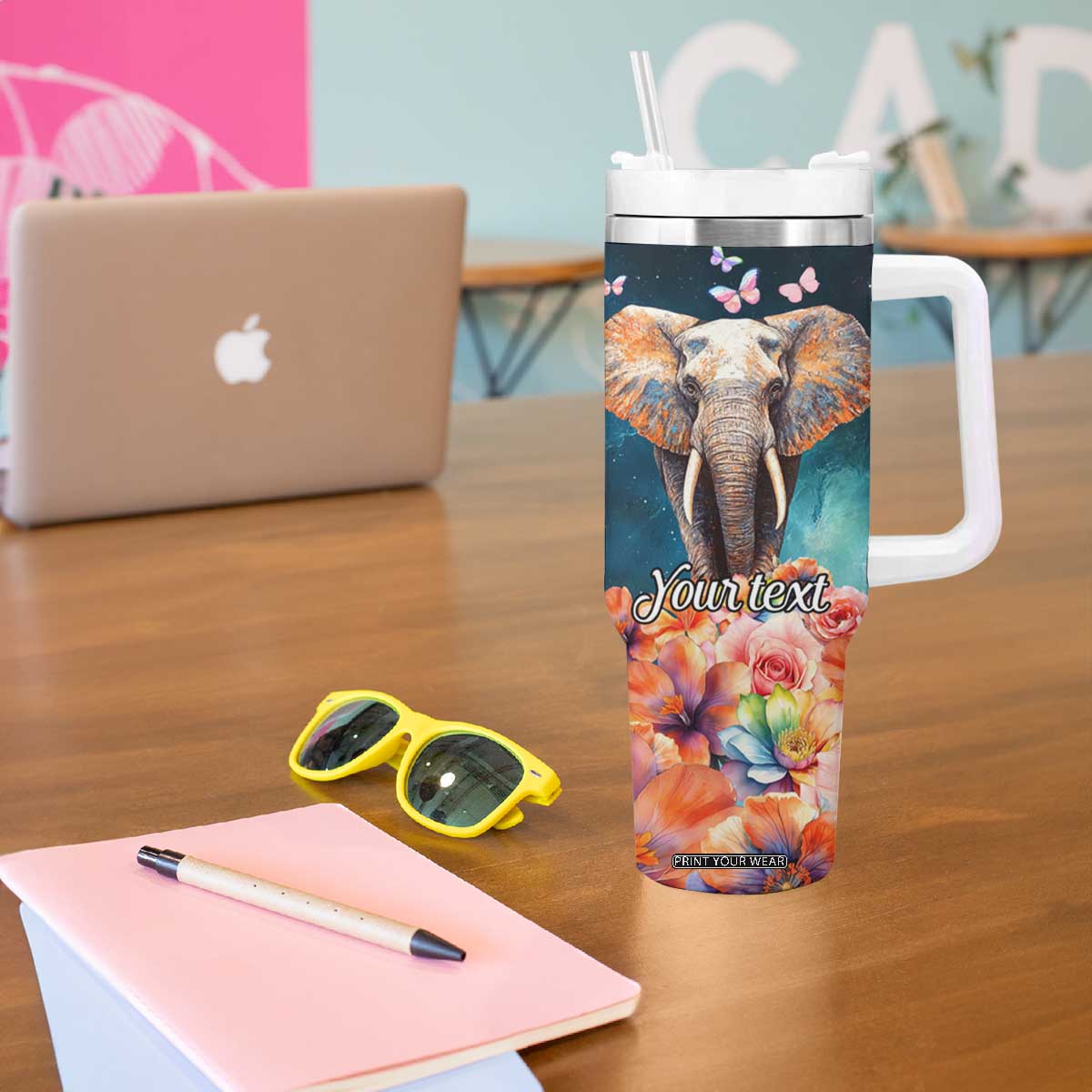 Just A Girl Who Loves Elephants Tumbler With Handle Personalized TS04 Print Your Wear