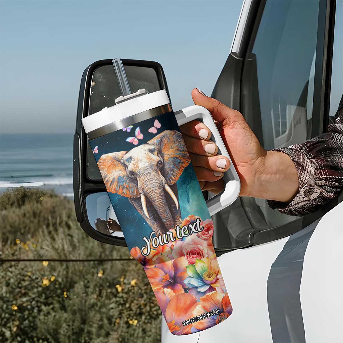 Just A Girl Who Loves Elephants Tumbler With Handle Personalized TS04 Print Your Wear