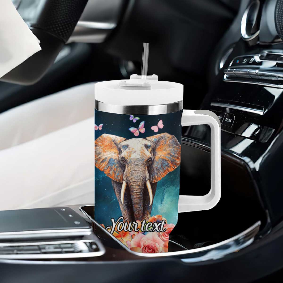 Just A Girl Who Loves Elephants Tumbler With Handle Personalized TS04 Print Your Wear