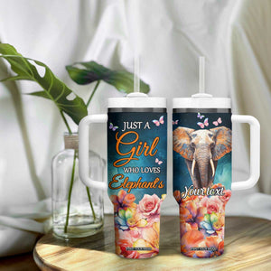 Just A Girl Who Loves Elephants Tumbler With Handle Personalized TS04 Print Your Wear