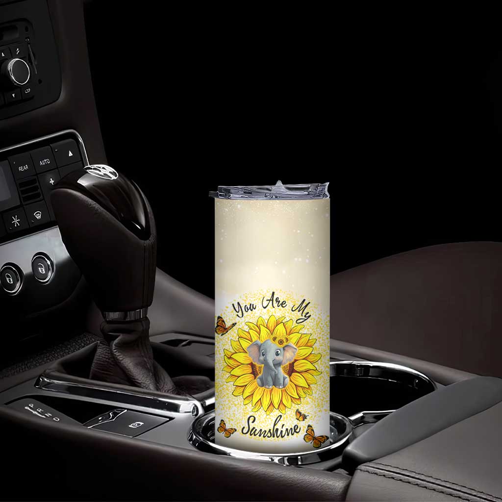You Are My Sunshine Elephant Sunflower Skinny Tumbler Personalized TS04 Print Your Wear