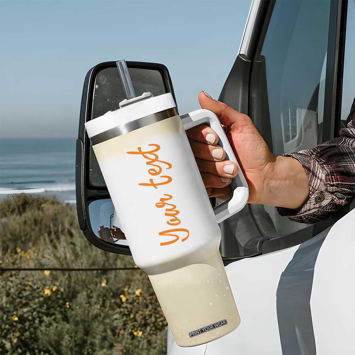 You Are My Sunshine Elephant Sunflower Tumbler With Handle Personalized TS04 Print Your Wear