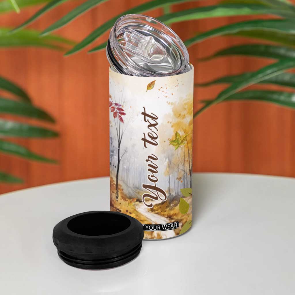 Pumpkin Autumn Leaves Personalized 4 in 1 Can Cooler Tumbler TS04 Print Your Wear