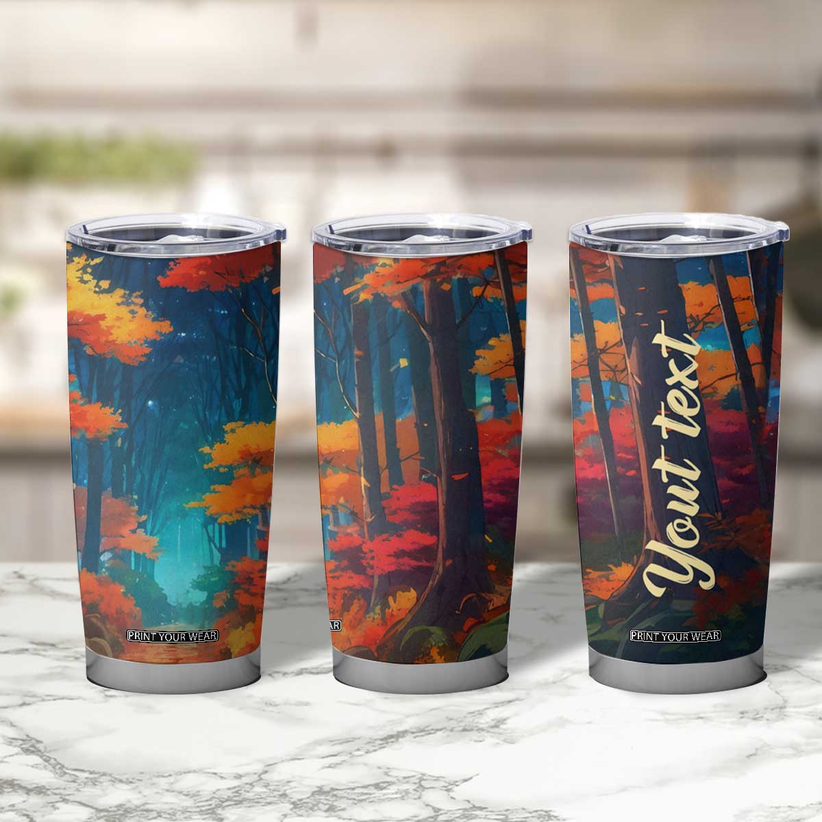 Autumn Road Personalized Tumbler Cup TS04 Print Your Wear