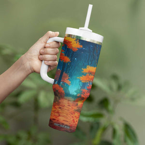 Autumn Road Personalized Tumbler With Handle TS04 Print Your Wear