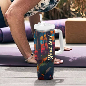 Autumn Road Personalized Tumbler With Handle TS04 Print Your Wear