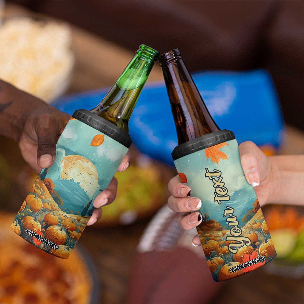 Autumn Pumpkin Field Personalized 4 in 1 Can Cooler Tumbler TS04 Print Your Wear