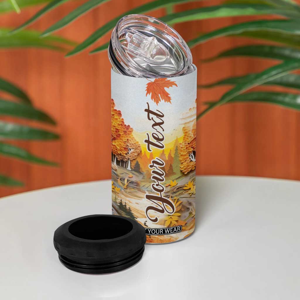 Autumn Leaves Quilling Art Personalized 4 in 1 Can Cooler Tumbler TS04 Print Your Wear