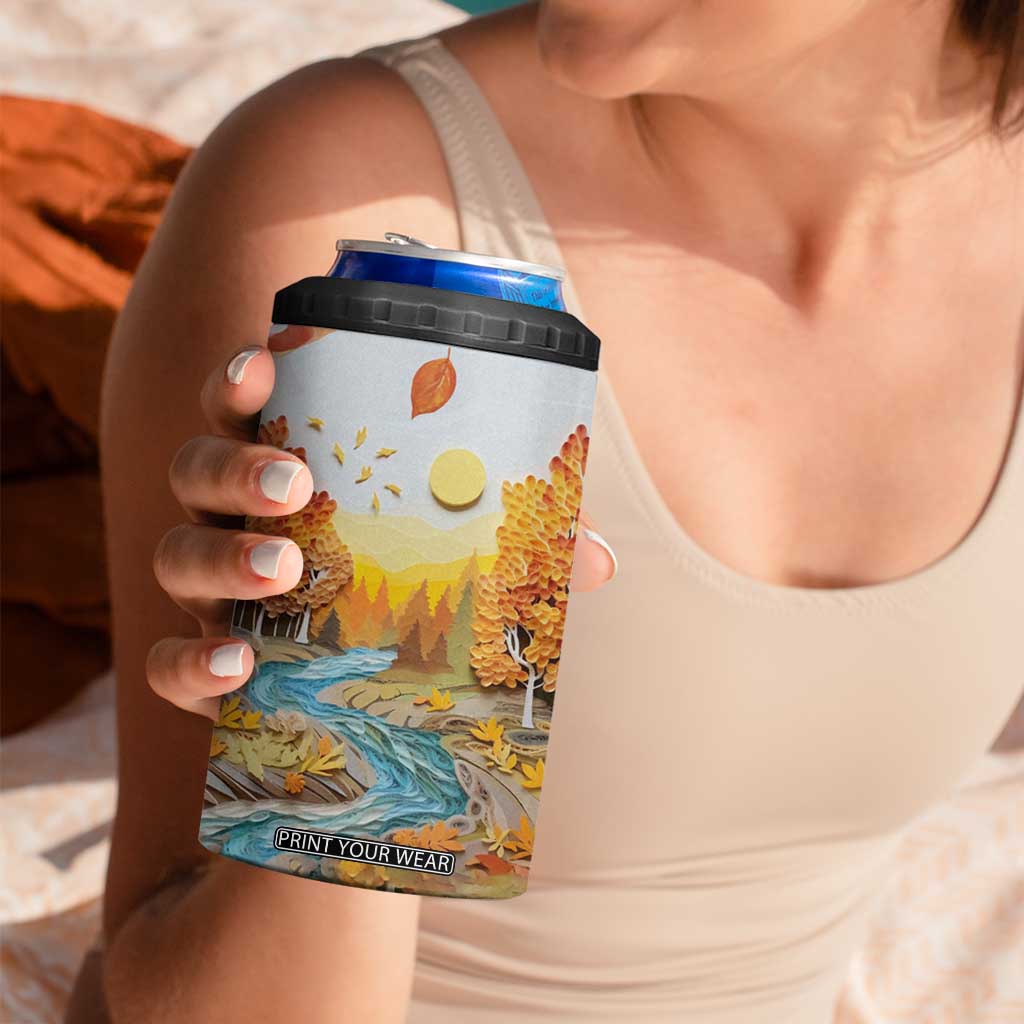 Autumn Leaves Quilling Art Personalized 4 in 1 Can Cooler Tumbler TS04 Print Your Wear