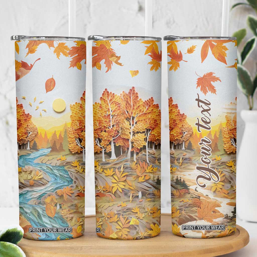 Autumn Leaves Quilling Art Personalized Skinny Tumbler TS04 Print Your Wear