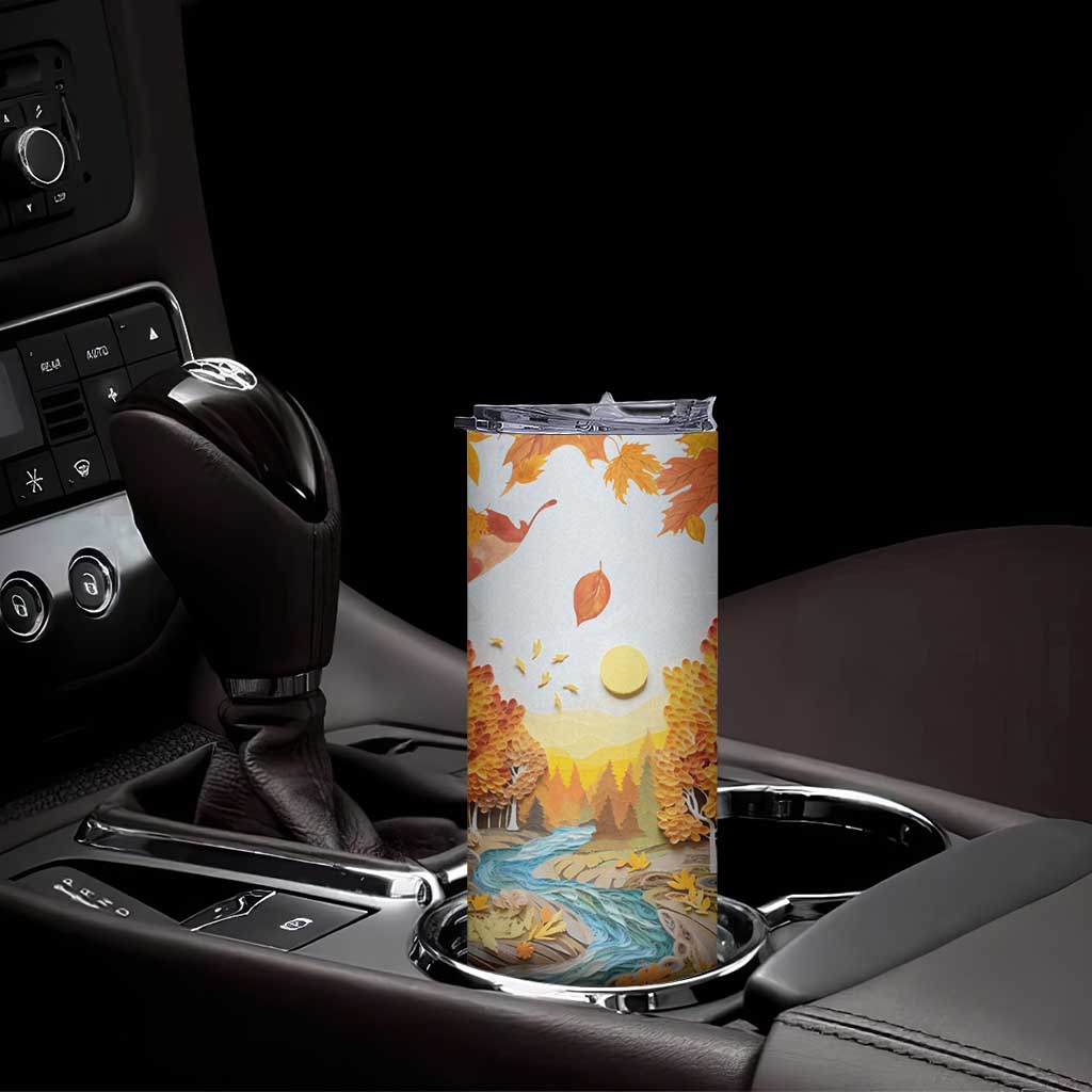 Autumn Leaves Quilling Art Personalized Skinny Tumbler TS04 Print Your Wear