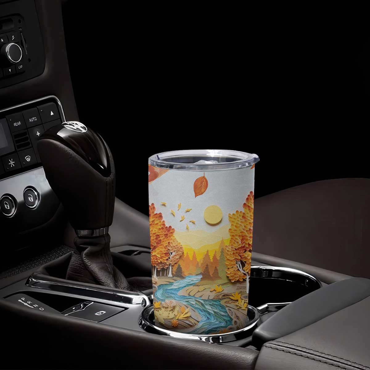 Autumn Leaves Quilling Art Personalized Tumbler Cup TS04 Print Your Wear