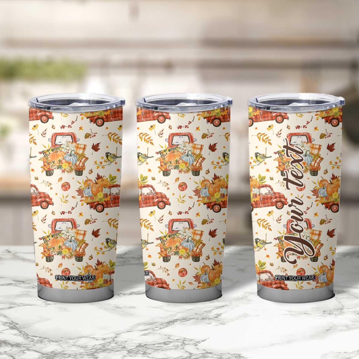 Truck Autumn Pattern Personalized Tumbler Cup TS04 Print Your Wear