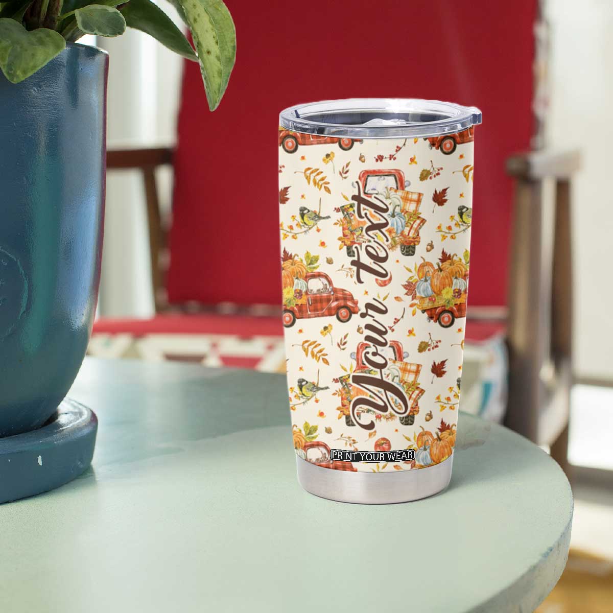 Truck Autumn Pattern Personalized Tumbler Cup TS04 Print Your Wear