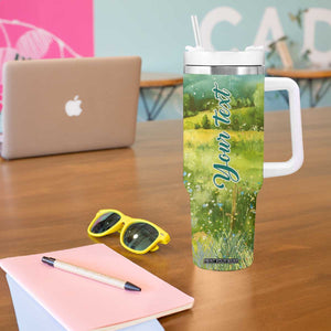 Autumn Sunflower - Pumpkin Truck Personalized Tumbler With Handle TS04 Print Your Wear