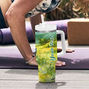 Autumn Sunflower - Pumpkin Truck Personalized Tumbler With Handle TS04 Print Your Wear