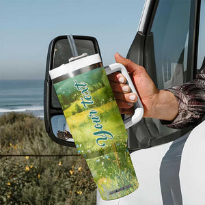 Autumn Sunflower - Pumpkin Truck Personalized Tumbler With Handle TS04 Print Your Wear