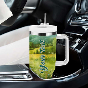 Autumn Sunflower - Pumpkin Truck Personalized Tumbler With Handle TS04 Print Your Wear