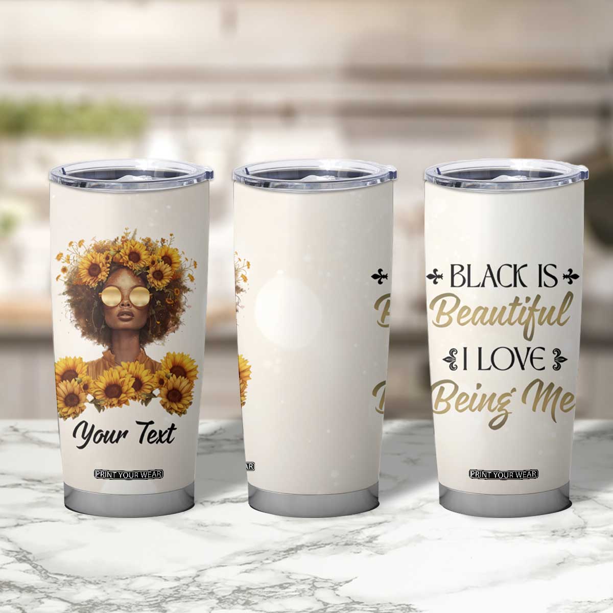 Black Is Beautiful I Love Being Me Tumbler Cup Personalized TS04 Print Your Wear