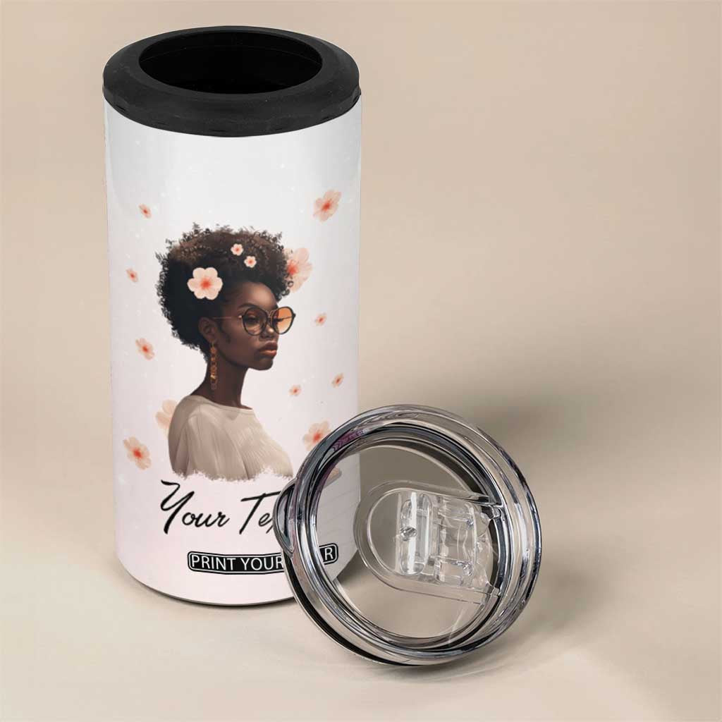 Black Woman I Am Who I Am Your Approval Isn't Needed 4 in 1 Can Cooler Tumbler Personalized TS04 Print Your Wear