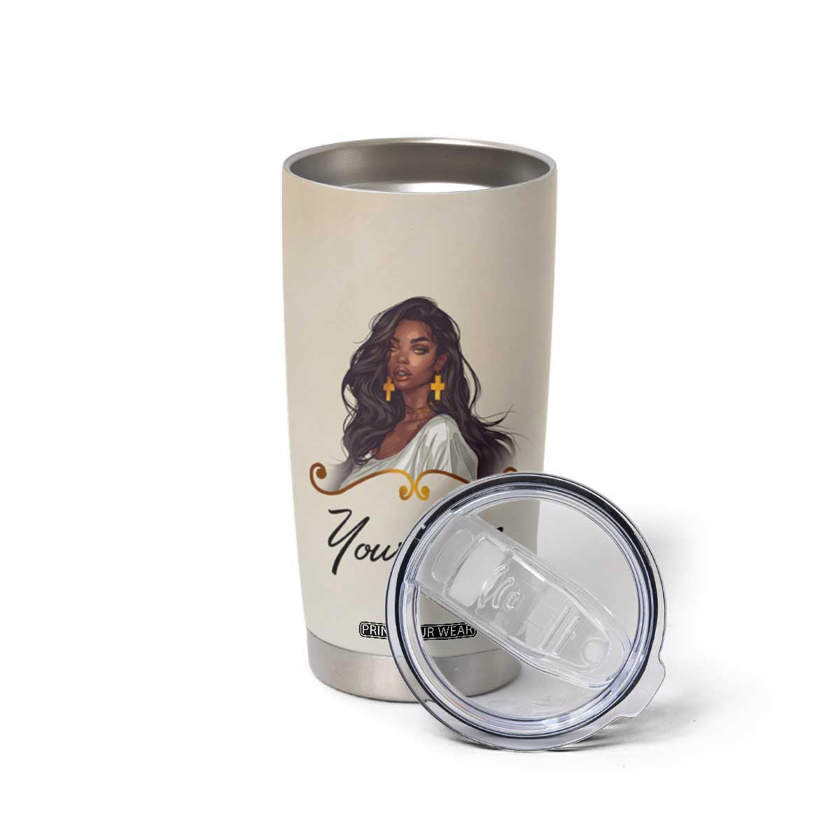 She Who Kneels Before God Can Stand Before Anyone Tumbler Cup Personalized TS04 Print Your Wear