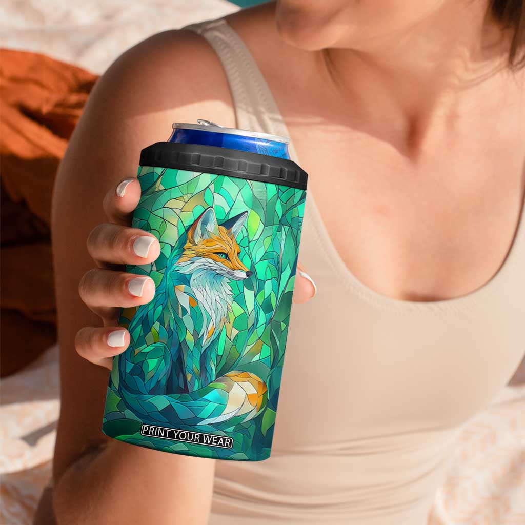 Fox Chrysoprase Crystal Mosaic 4 in 1 Can Cooler Tumbler Personalized TS04 Print Your Wear