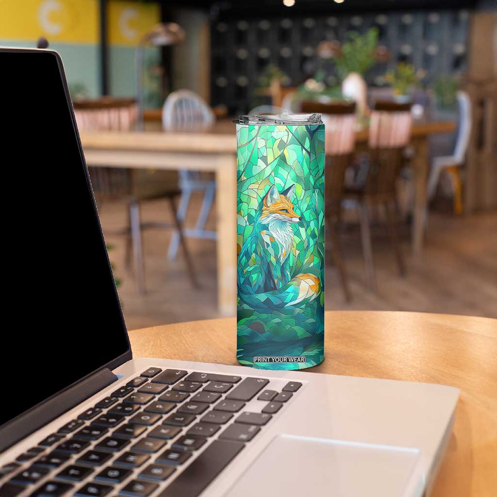 Fox Chrysoprase Crystal Mosaic Skinny Tumbler Personalized TS04 Print Your Wear