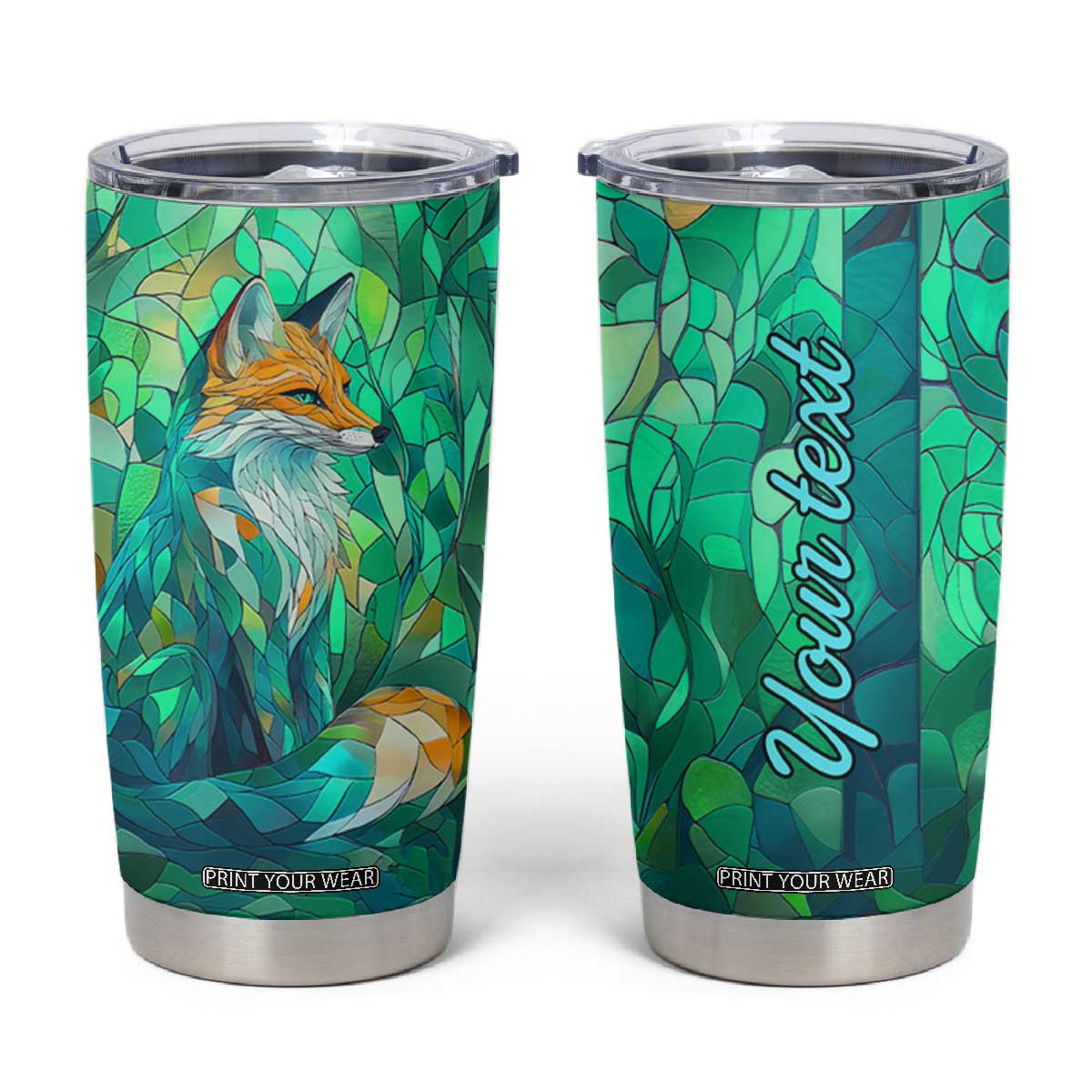 Fox Chrysoprase Crystal Mosaic Tumbler Cup Personalized TS04 Multicolor Print Your Wear