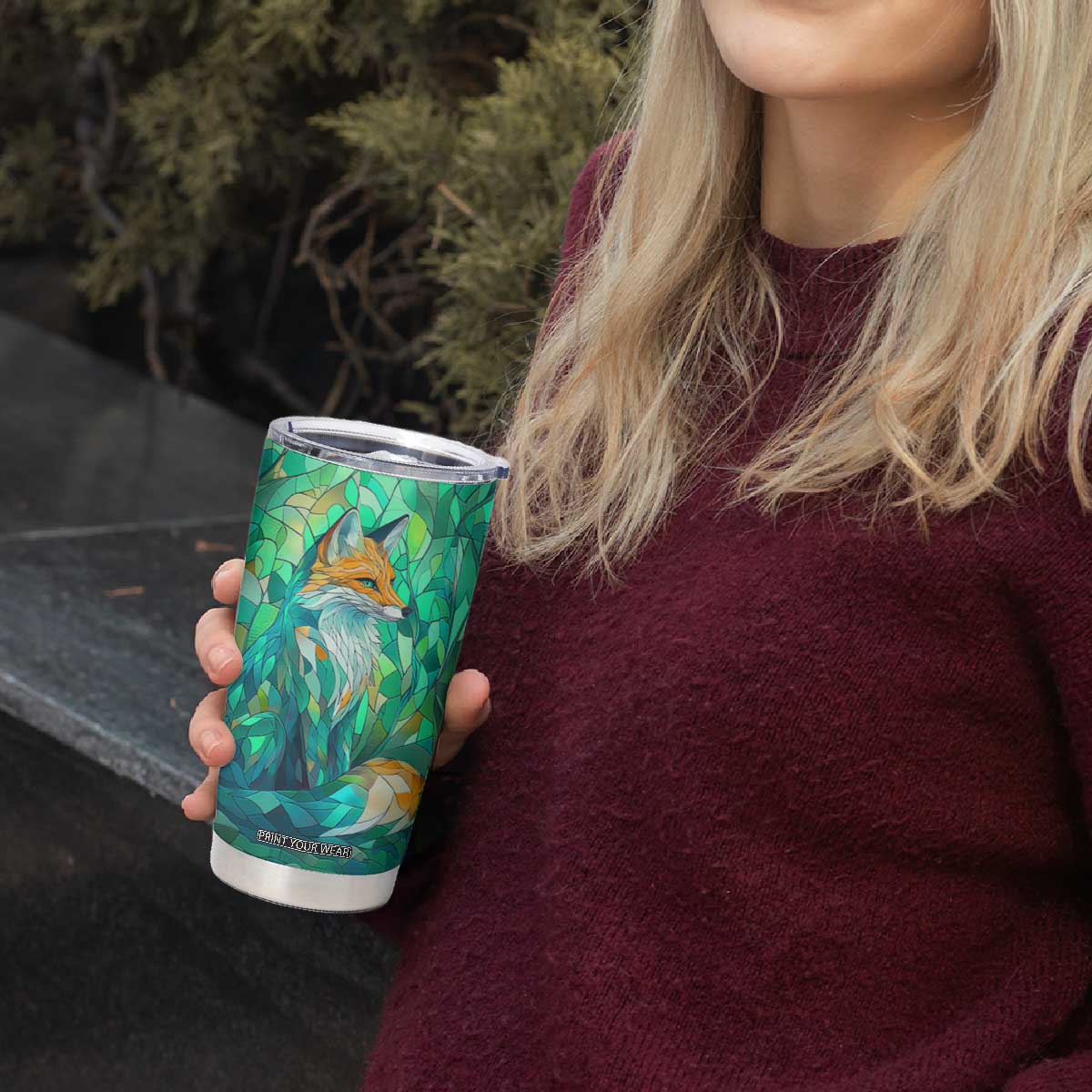 Fox Chrysoprase Crystal Mosaic Tumbler Cup Personalized TS04 Print Your Wear