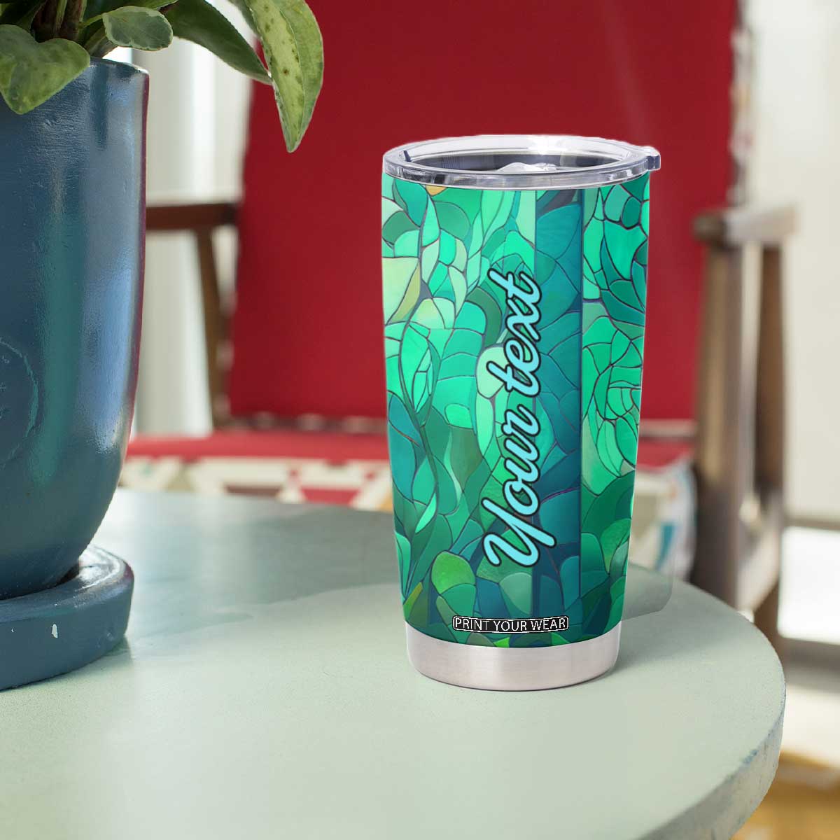 Fox Chrysoprase Crystal Mosaic Tumbler Cup Personalized TS04 Print Your Wear