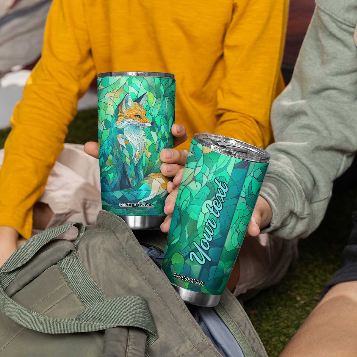 Fox Chrysoprase Crystal Mosaic Tumbler Cup Personalized TS04 Print Your Wear