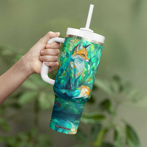 Fox Chrysoprase Crystal Mosaic Tumbler With Handle Personalized TS04 Print Your Wear