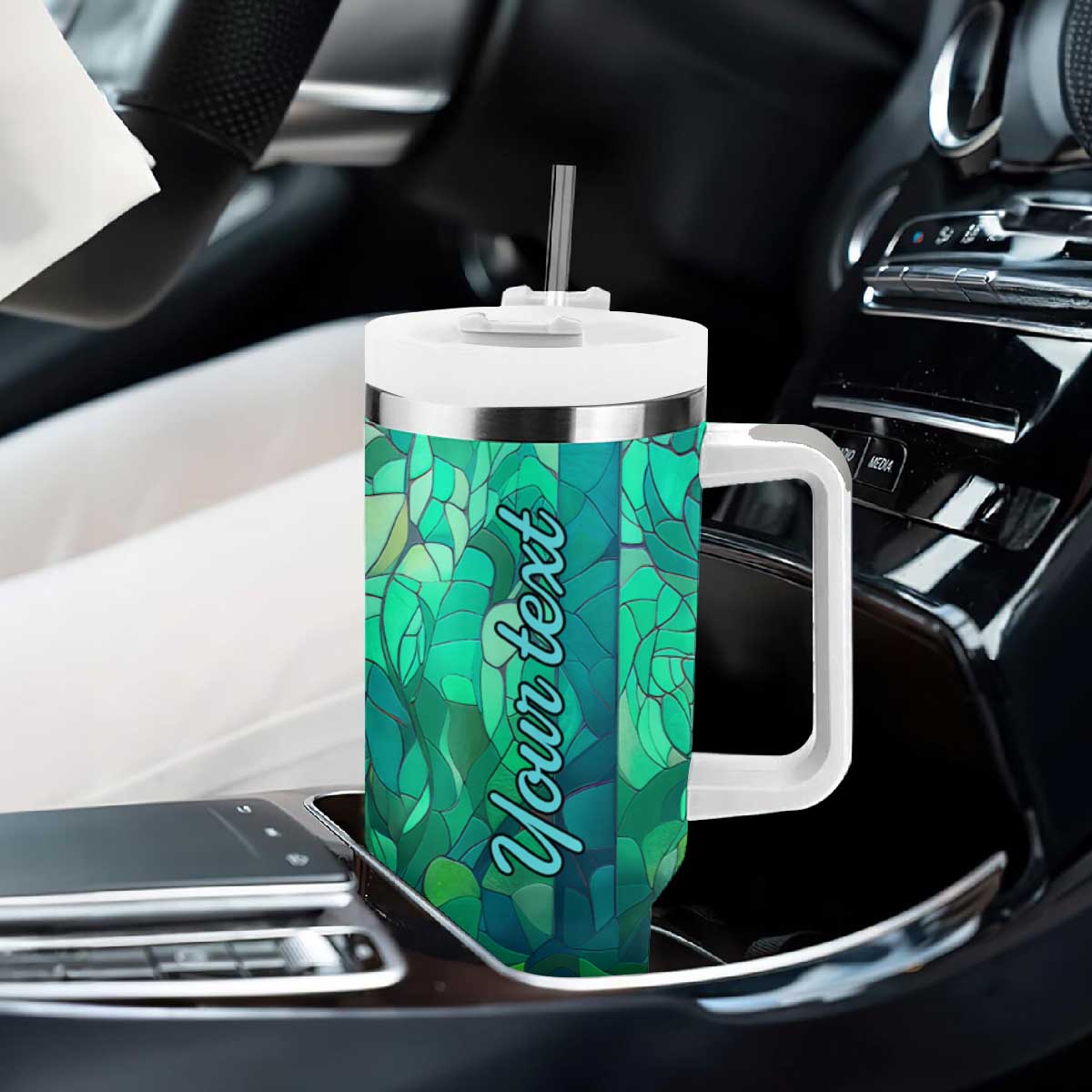 Fox Chrysoprase Crystal Mosaic Tumbler With Handle Personalized TS04 Print Your Wear