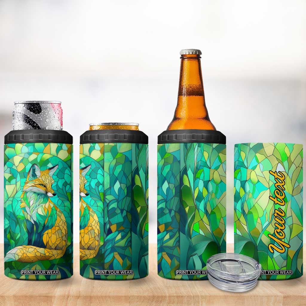 Fox Chrysolite Crystal Mosaic 4 in 1 Can Cooler Tumbler Personalized TS04 Print Your Wear