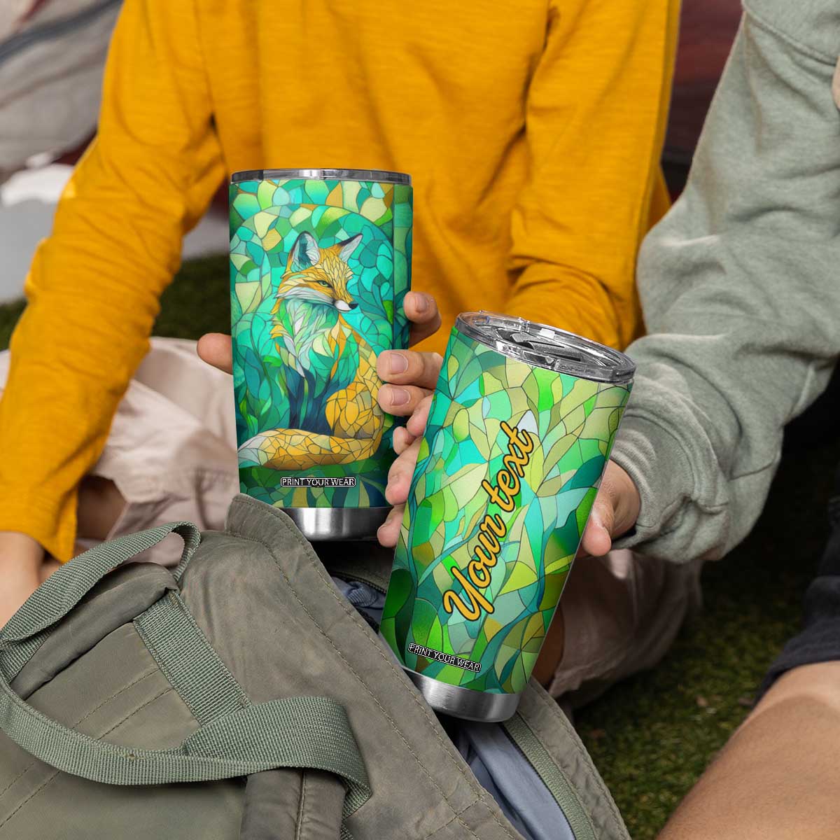 Fox Chrysolite Crystal Mosaic Tumbler Cup Personalized TS04 Print Your Wear