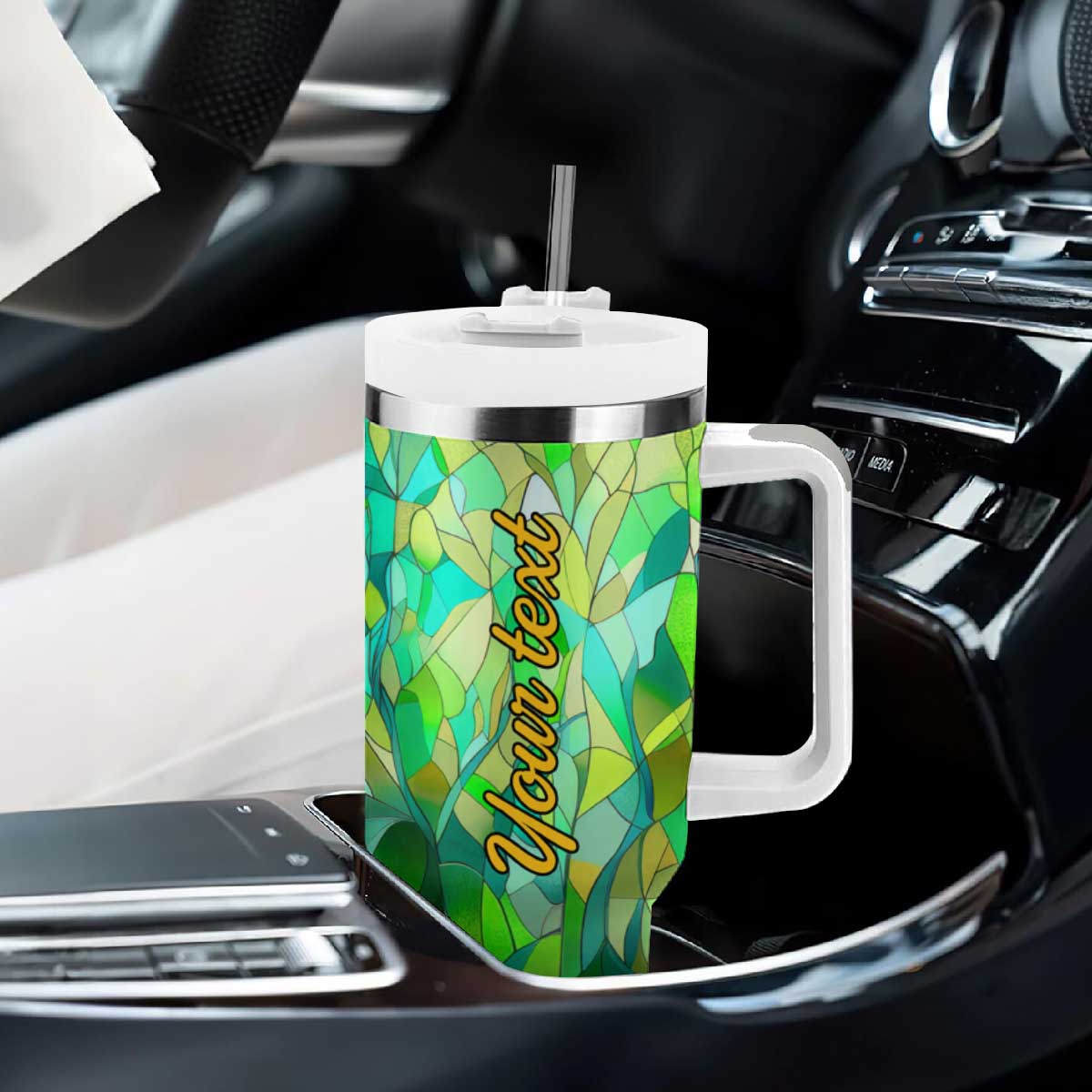 Fox Chrysolite Crystal Mosaic Tumbler With Handle Personalized TS04 Print Your Wear