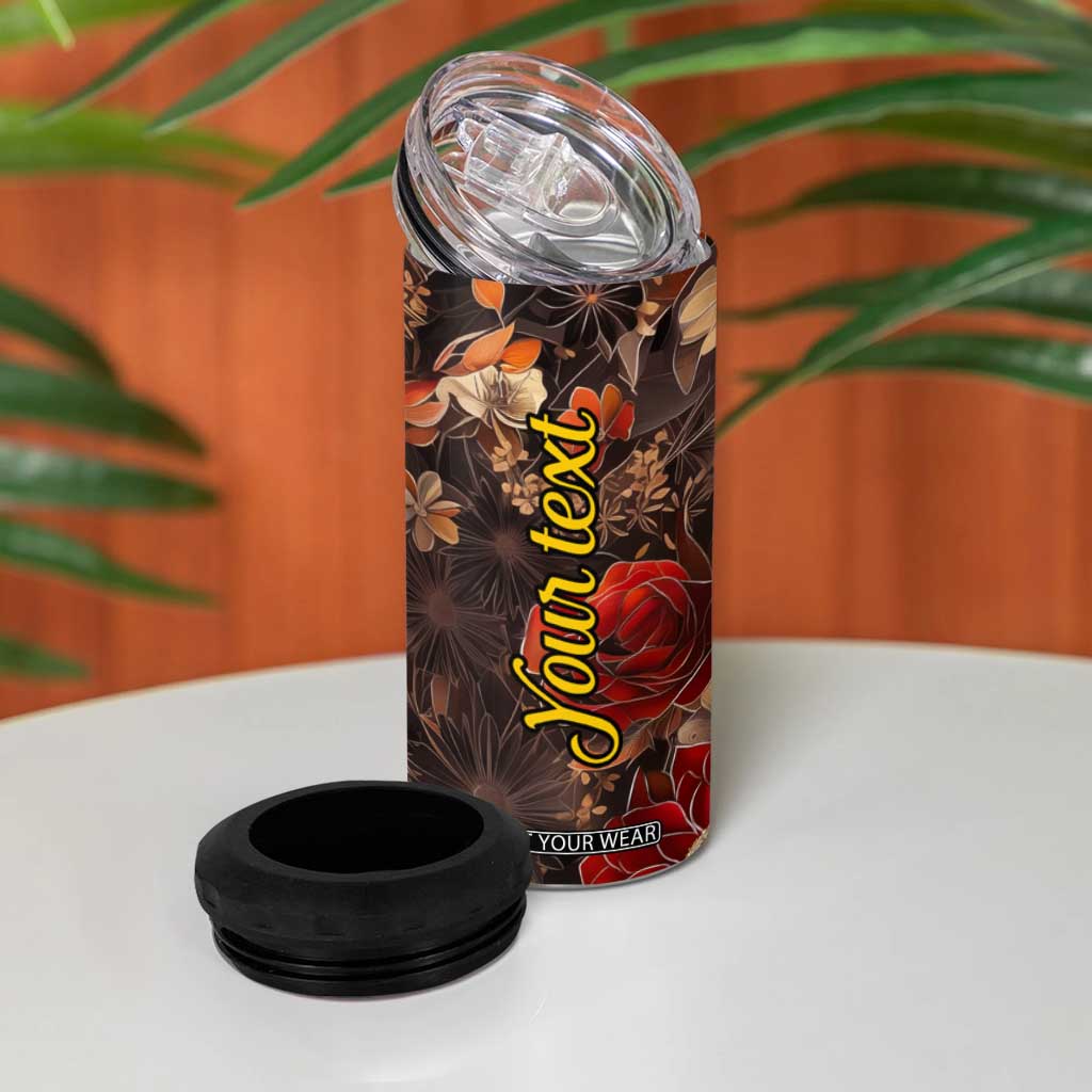 Fox Carnelian Crystal Mosaic 4 in 1 Can Cooler Tumbler Personalized TS04 Print Your Wear