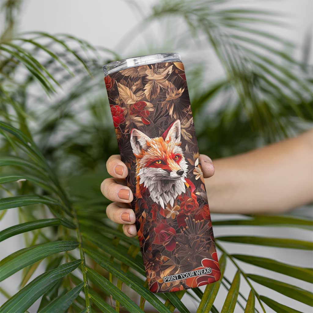 Fox Carnelian Crystal Mosaic Skinny Tumbler Personalized TS04 Print Your Wear