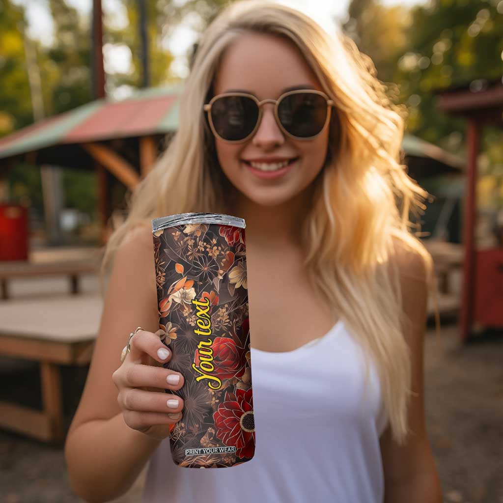 Fox Carnelian Crystal Mosaic Skinny Tumbler Personalized TS04 Print Your Wear