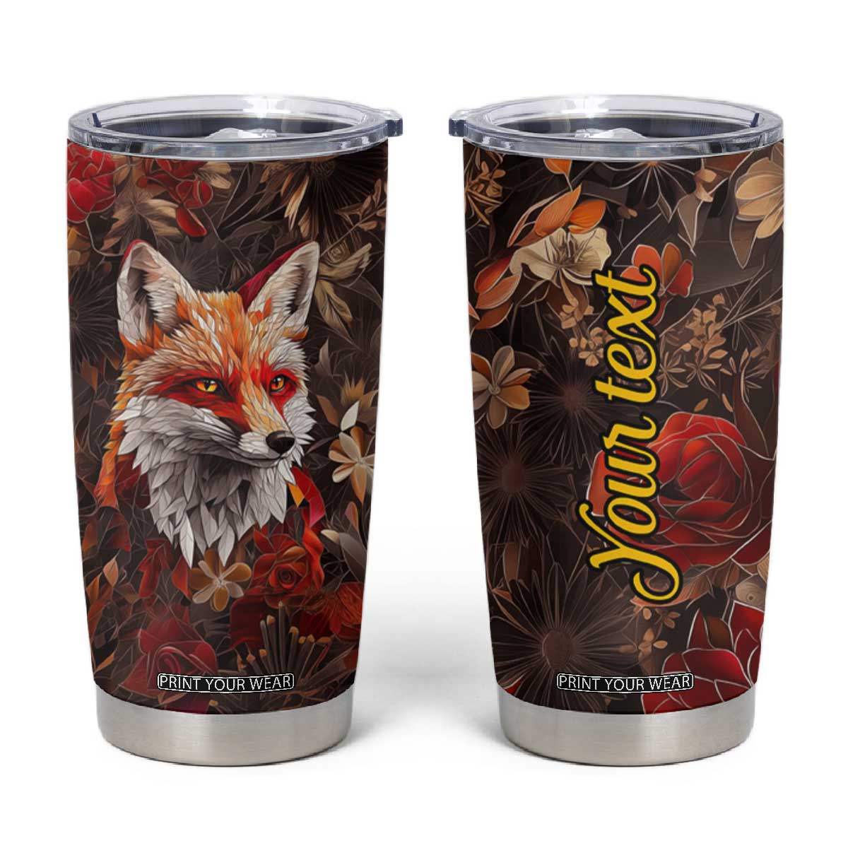 Fox Carnelian Crystal Mosaic Tumbler Cup Personalized TS04 Multicolor Print Your Wear