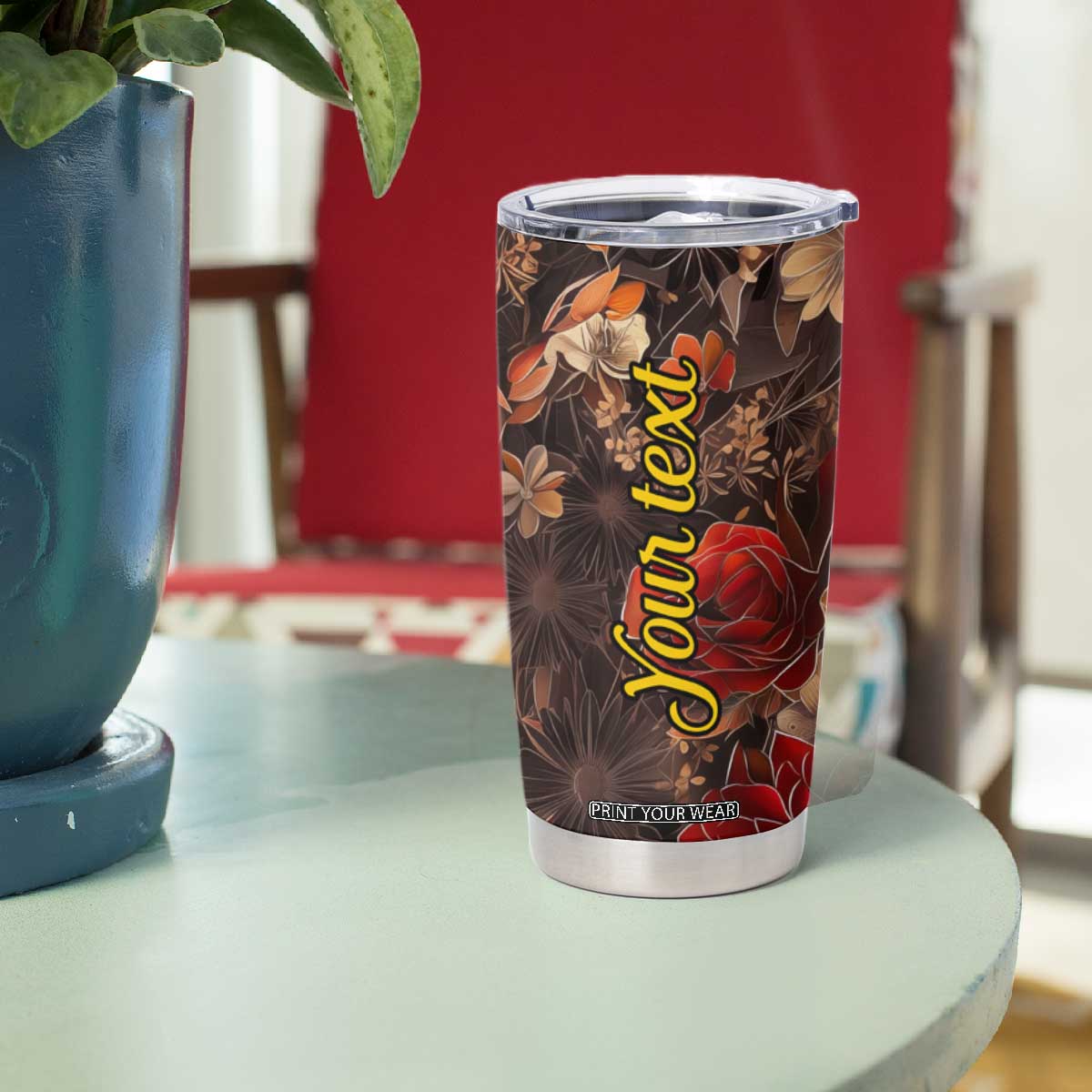 Fox Carnelian Crystal Mosaic Tumbler Cup Personalized TS04 Print Your Wear