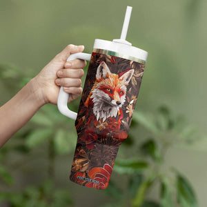 Fox Carnelian Crystal Mosaic Tumbler With Handle Personalized TS04 Print Your Wear
